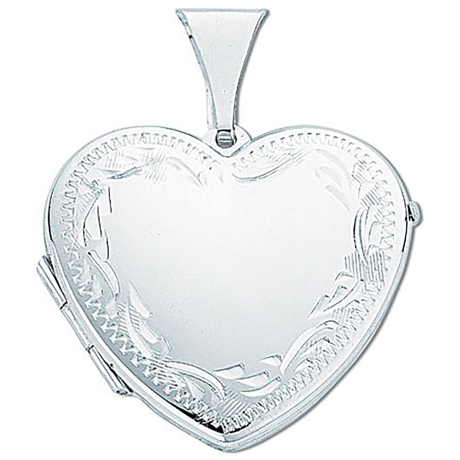Silver Large Engraved Heart Shaped Locket - Luxury Watch - Certified Authentic - Swiss Made – Luxury Watch by Imperial